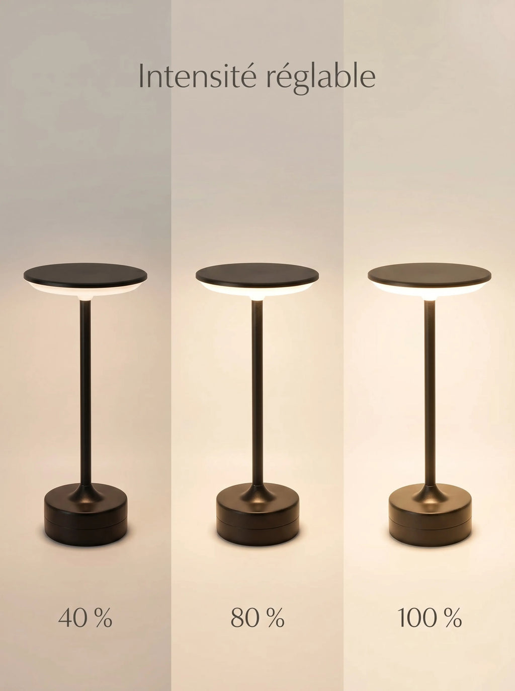 Lampe rechargeable USB-C métal brossé - 4 coloris disponibles