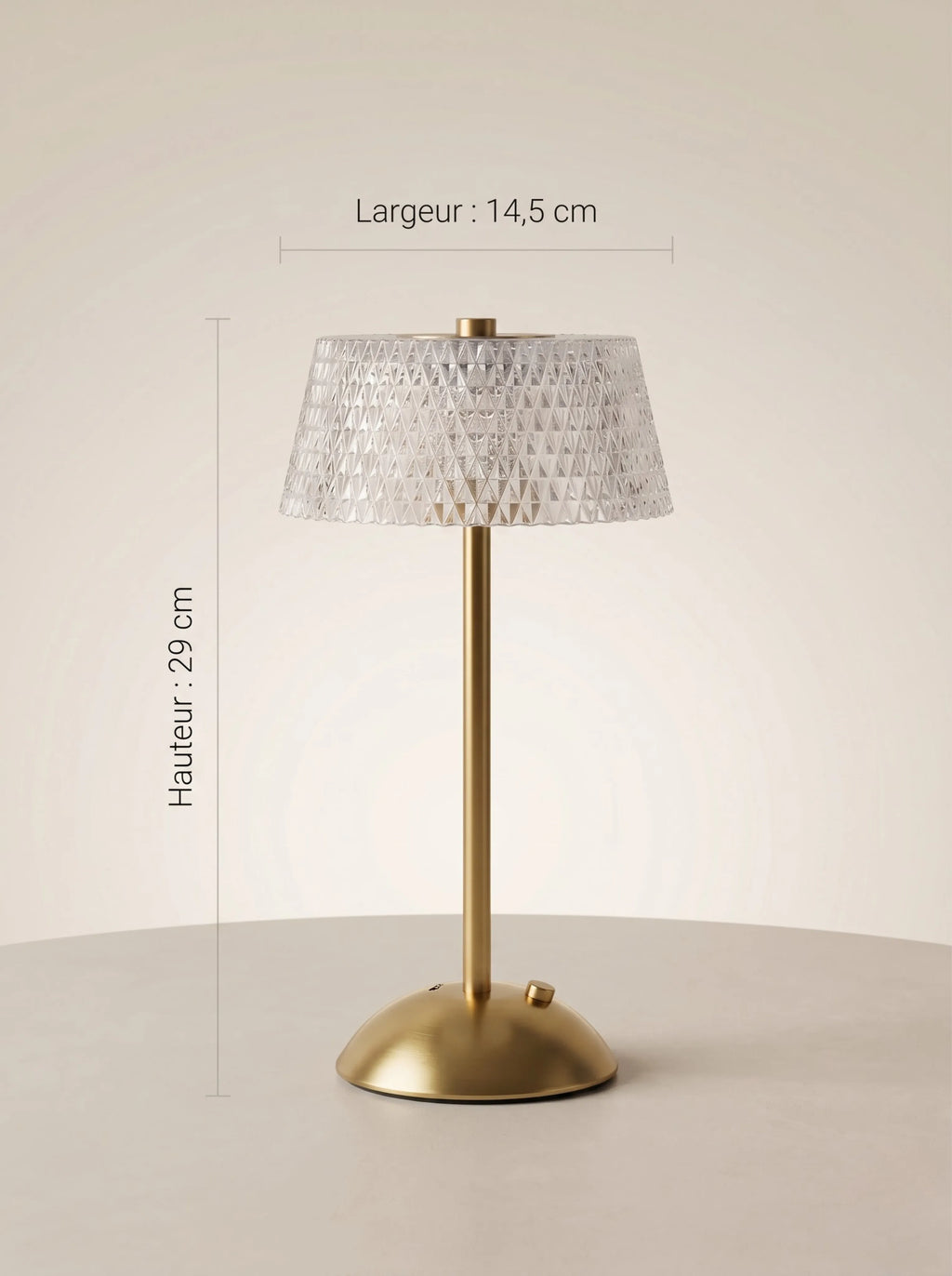 Lampe cristal tige fine sans fil - décoration chambre