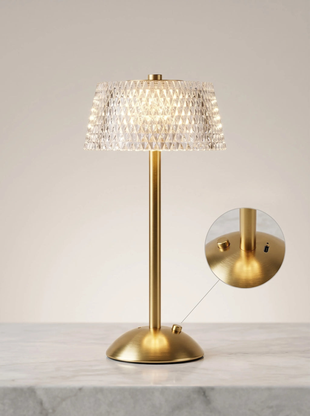 Lampe cristal Nuvaro Co - lumière scintillante chaleureuse